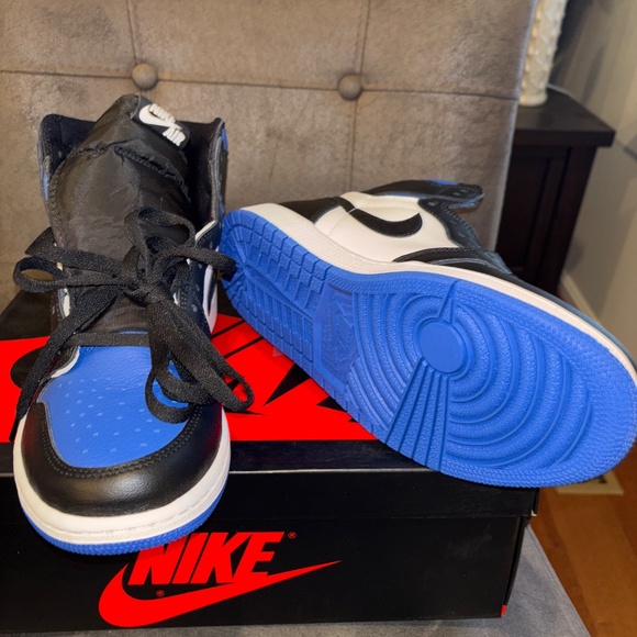 Men’s NIB NEW Nike Air Jordan1 Retro Hi OG Royal Toe Sneakers Size USA 10 - Picture 5 of 7